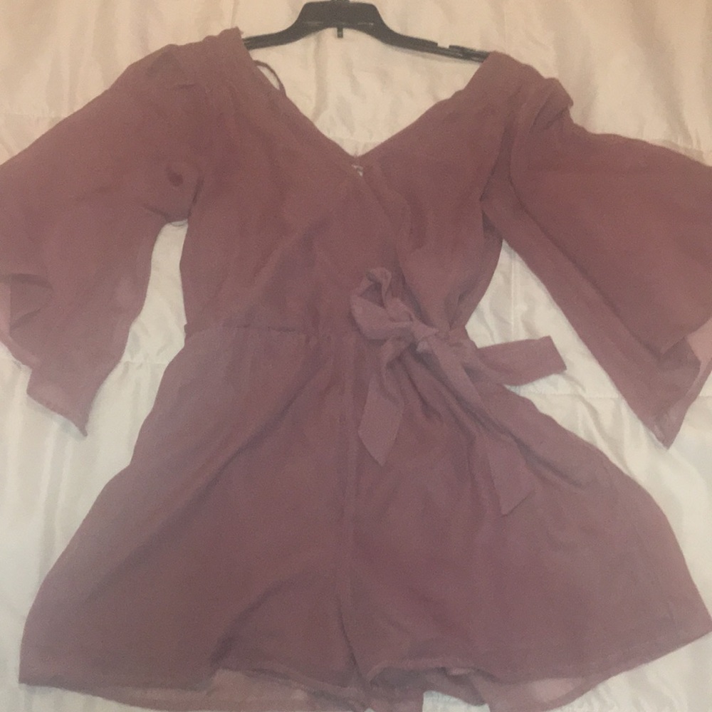 Purple chiffon beauty romper